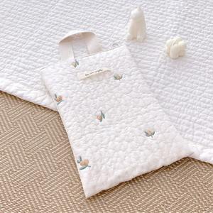 Bolso de mano con cremallera portátil Ins de Corea suave Popular, bordado acolchado, almacenamiento para cochecito de bebé, bolsa para mamá, bonita bolsa de pañales de dibujos animados - Product Image 5