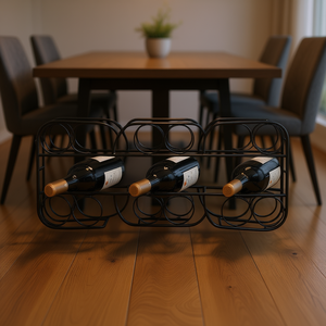 Estante para vinos de metal y hierro con capacidad para 10 a 19 botellas, diseño minimalista moderno para muebles del hogar. - Product Image 2