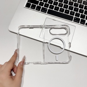 Étui magnétique transparent en TPU acrylique de 2,0 mm pour <span class=keywords><strong>iPhone</strong></span> Duo 18 Fold, anti-jaunissement, résistant aux UV, design à charnière à clipser, aimant puissant - Product Image 6