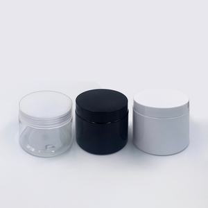 Vente en gros de pots cosmétiques noirs en plastique PET pour crème et poudre, 50ml, 100ml, 250ml, 500ml - Product Image 6