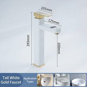 <span class=keywords><strong>Rubinetto</strong></span> da Bagno Intelligente in Acciaio Inox con Display Digitale della Temperatura, Nero, <span class=keywords><strong>Bianco</strong></span>, Oro, 11.5/7 Pollici, Prezzo all'Ingrosso - Product Image 5