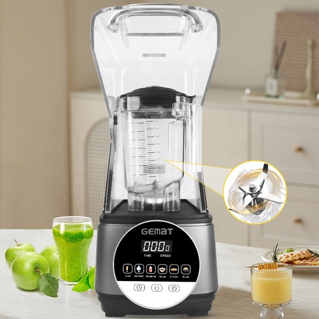 Commercial Blender Heavy Duty Smoothie Juice Fruit Blender for Kitchen High Power Digital Touch Silent Blender Liquidificador