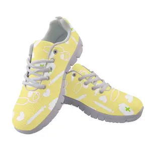 Scarpe in rete verniciate per attrezzature mediche scarpe da ginnastica da passeggio con stampa dei denti del fumetto calzature da Tennis all'aperto da donna stampa su richiesta scarpe