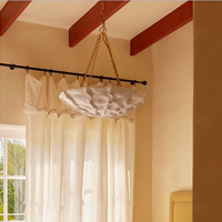 Lustre suspendu LED réglable en hauteur, style rétro français, design ancien, en laiton finition noir, pour chambre à coucher, style américain