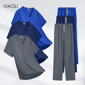Ensemble de gommage médecin <span class=keywords><strong>infirmière</strong></span> femmes hommes uniforme d'hôpital clinique chirurgien médical vêtements d'allaitement dentaire pédiatrique Salon de beauté costume de travail - Product Image 1