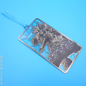 Electroplated Hollow Metal <b>Bookmark</b> 90x30mm Translucent Colored Paint Stationery Gift Stainless Steel Mixed Colors - Product Image 1