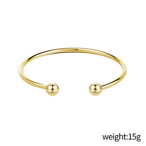 2025 di moda semplice braccialetto braccialetto di gioielli a buon mercato Plain oro aperto bracciale in argento per le donne degli uomini - Product Image 5