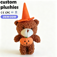 Nouveau produit : Porte-clés en peluche mignon Ours Citrouille, breloque de sac de haute qualité sur le thème d'Halloween pour cadeaux d'Halloween