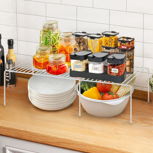 Có thể mở rộng 2 gói nhà bếp Kệ tổ chức chống gỉ Dây Kim Loại tủ gia vị giá lưu trữ Kệ - Product Image 4