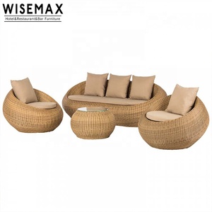 Wisemax phổ biến không thấm nước mây vườn Patio đồ nội thất ngoài trời Vườn mía sofa Set mây tự nhiên ghế sofa ghế và bảng - Product Image 1