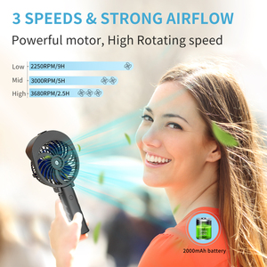 2000mAh Mini Rechargeable USB HandFan Battery Operated Air Water <strong>Cooling</strong> 6 Blade Plastic Rotary Fan <strong>Mist</strong> <strong>Spray</strong> for Table Camping - Product Image 2