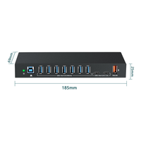 Hub USB 3.0 industriel en métal à 10 ports avec ports USB-C/USB-A, transfert de données haute vitesse, chargeur pour PC/ordinateur portable/téléphone
