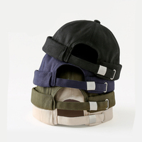 Casquettes de baseball sans visière personnalisées en gros à 6 panneaux, casquette de marin Docker en coton, chapeau Docker