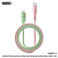 Kabel Data Braided Tipe-C ke Tipe-C 65W Daya Tinggi Pengisian Cepat dengan Fungsi Ganda untuk Pengisian Daya Ponsel Inti Tembaga Murni 1.2m