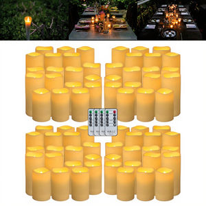 Bougie Pilier LED sans <span class=keywords><strong>Flamme</strong></span> à Télécommande, Étanche, en Plastique, Effet Scintillant, Idéale pour Décoration Extérieure et Mariages – Qualité Supérieure à Prix Abordable - Product Image 1