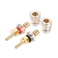 Borne à relier plaquée or Connecteur banane femelle à filetage M8 en cuivre plaqué or pour amplificateur HiFi