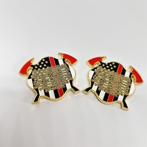 <span class=keywords><strong>Moneda</strong></span> de desafío de bombero de Honor de rescate de departamento de fuego de esmalte suave 3D de metal personalizado - Product Image 3