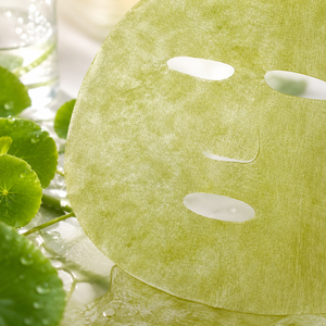 Mascarilla Facial de Fibra Activa de Centella Asiática Y386, Biodegradable, de Lyocell, Calmante, Botánica, Verde, Sustrato de Mascarilla Seca - Product Image 2