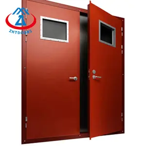 Fire Resistant Door Strong Galvanized Steel Material Fireproof 90 Minutes Rated Fire Resistance Time Door