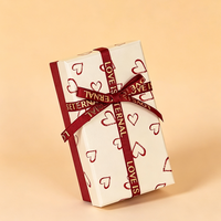 Boîte cadeau rigide à imprimé cœur de la Saint-Valentin avec ruban LOVE Eternal, boîte de luxe pour bijoux, bonbons, cadeaux de mariage
