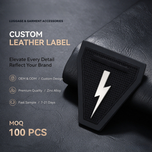 Metal PU Leather Tag Custom Brand Identity Label for Outdoor Apparel Knit <b>Hats</b> Canvas Bags Woven <b>Scarves</b> Casual Footwear - Product Image 1