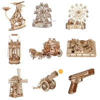 Pabrik Qlychee Puzzle Kayu 3D Kustom Rumah Kapal Perang DIY Perakitan Kendaraan & Model Arsitektur untuk Hadiah Promosi Dewasa