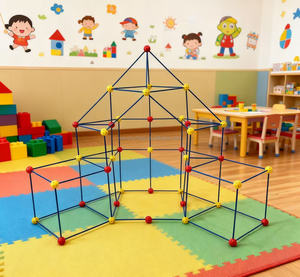 DIY 228 pièces Jouet éducatif Tente de jeu Construisez votre propre château Kits de construction à grande échelle Kit de construction de fort - Product Image 4