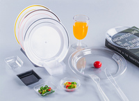 Assiettes en plastique blanches avec bord doré, vaisselle jetable pour mariage, 10 pouces