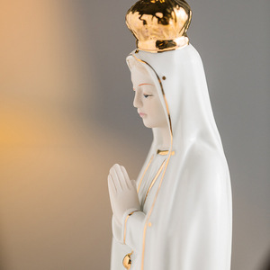 Prêt à expédier : Statue de la <span class=keywords><strong>Vierge</strong></span> Marie Rose de <span class=keywords><strong>Fatima</strong></span>, Artisanat en résine, Ornements religieux, Cadeau pour la maison - Product Image 2