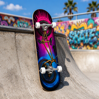 Skateboard complet personnalisé OEM en érable 7 plis, 80 cm, double kick, pour BMX Freestyle, avec graphisme urbain pour adultes