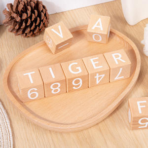 Kraff कस्टम कारखाने द्वारा किए गए लकड़ी एबीसी इमारत ब्लॉकों उत्कीर्ण बच्चे वर्णमाला पत्र गिनती बिल्डिंग ब्लॉक सेट - Product Image 4
