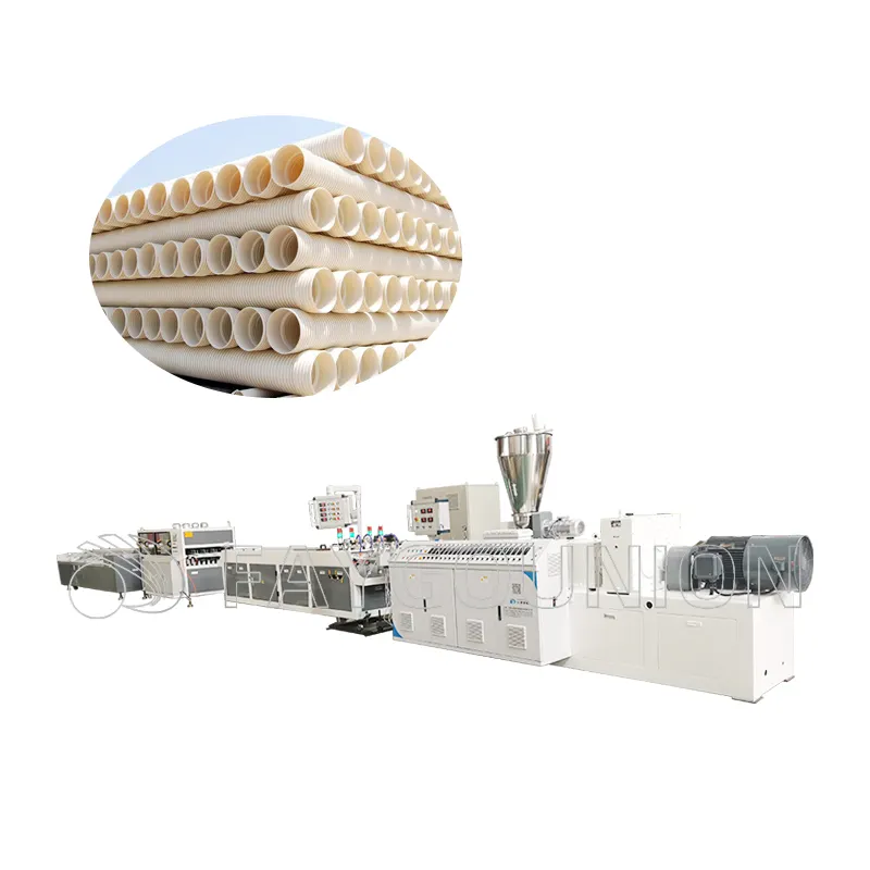 Faygo Union plastik kerucut twin screw extruder memproduksi plastik pvc pp pe garis pipa dengan kualitas tinggi