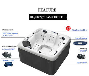 Piscina de Hidromasaje Acrílica para Exteriores de 2.0m, Jacuzzi para 5 Adultos - Product Image 3