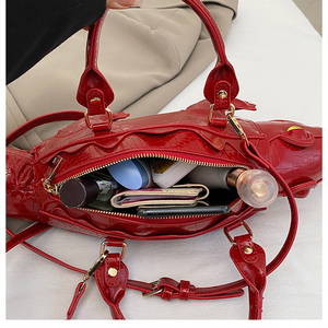 Sac pour femme en PU haut de gamme, couleur unie, effet <span class=keywords><strong>crocodile</strong></span>, personnalisé - Product Image 5