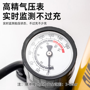 Pompe à vélo Niu Xiang 160Psi, pompe à air manuelle haute pression avec manomètre, buse universelle pour vélo et véhicule électrique - Product Image 4