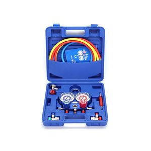 Refrigerant Dual Gauge Valve <b>Box</b> <b>Set</b> R134A R410A R22 Car Air Conditioning Charging <b>Tool</b> With Adapters - Product Image 4