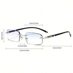 Gafas de Lectura Fotocromáticas con Corte de Diamante Sin Montura para Hombre y Mujer, con Logotipo Personalizado 2025, de Lujo, con Cambio de Color, para Presbicia - Product Image 5
