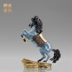 Adorno de cobre de caballo de guerra, artesanía de metal y bronce del zodíaco, decoración para el hogar, regalo para la entrada - Product Image 4