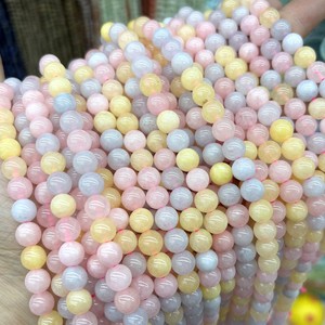 ลูกปัดหยกทรงกลมสีฟ้าทะเลสาบธรรมชาติ  ขายส่ง สำหรับทำสร้อยข้อมือ สร้อยคอ DIY อุปกรณ์ทำเครื่องประดับ - Product Image 6