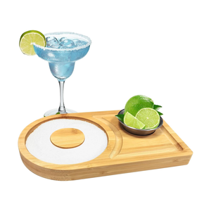 Ensemble de sel à margarita en bambou écologique de luxe 2025 avec plat pour cocktail - Product Image 1