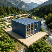 Maison préfabriquée modulaire en conteneur entièrement meublée pour glamping, hôtel de villégiature, hébergement, projet de tourisme en montagne