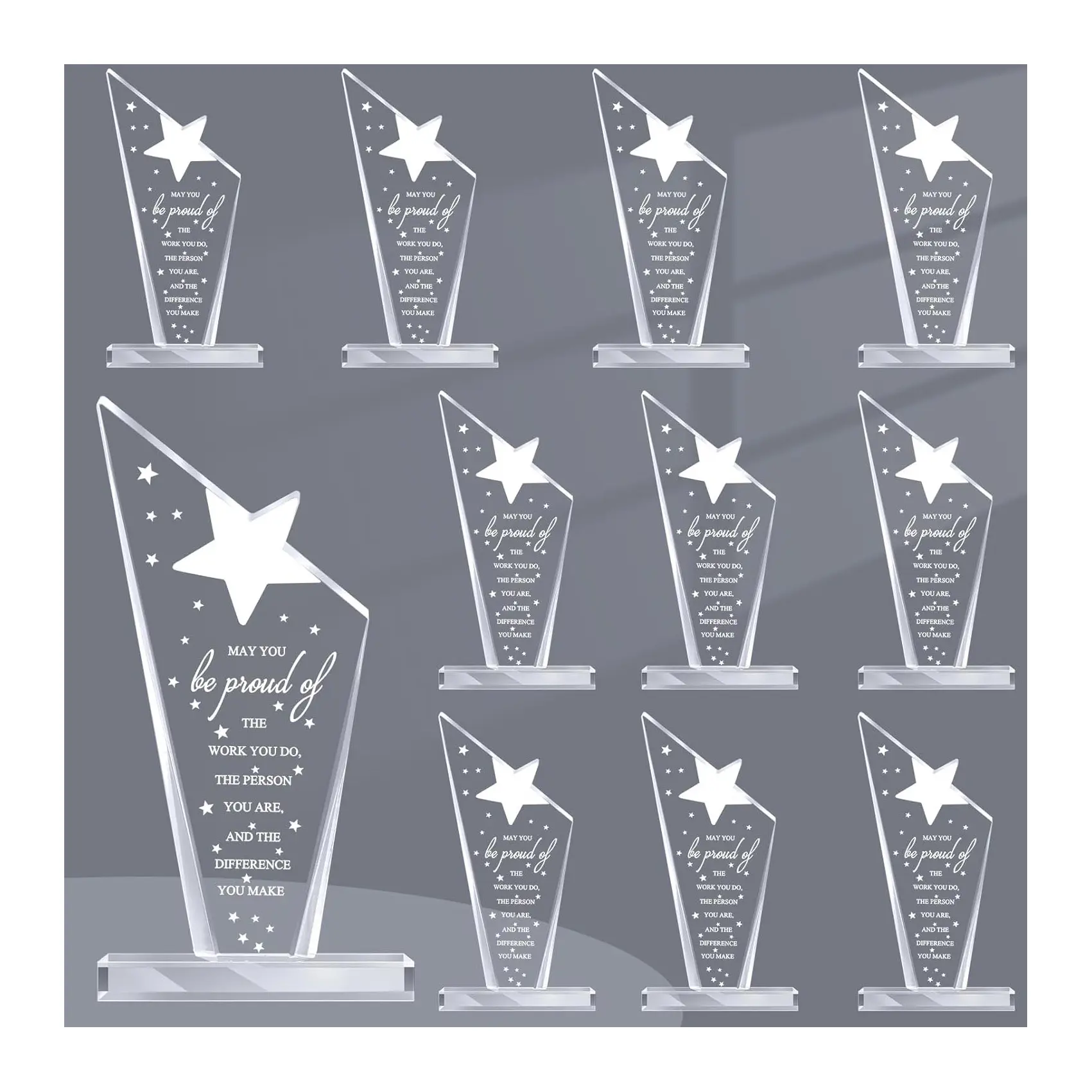 High Transparent Creative Medal Employee Appreciation Awards Crystal Thank You Trophy Acrylic Trophy Award for Gift