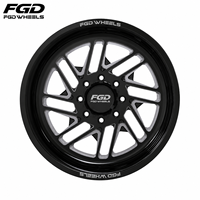 Jantes en alliage d'aluminium forgé FGD Custom Gloss Silver Super Single 8x6.5 8x170 8x180 22 24 26 pouces pour camions GMC Ford Chevy