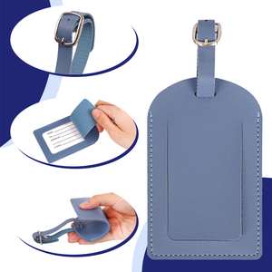 Étiquette de bagage personnalisée en cuir PU pour valise de voyage, vente en gros, étiquette de sac à main, étiquette de bagage portable - Product Image 4