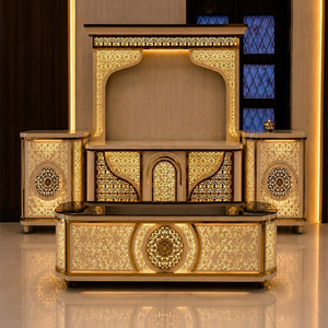 Mostrador de Bar para Bodas Indias de Lujo, Mostrador de Comida Moderno de Acero Inoxidable para Bodas, Elegante Configuración de Mostrador de Comida para Eventos - Product Image 1