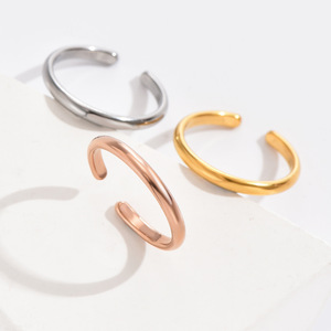 Anillos de Dedo Ajustables de Acero Inoxidable con Baño de Oro de 18K Certificado, Resistentes al Agua y al Deslustre, Estilo Boho para Bodas, Playa y Verano para Mujer - Product Image 5