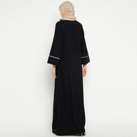 Vêtements musulmans col rond maxi abaya manches trompette musulman Abaya robes design personnalisé solide modeste abaya