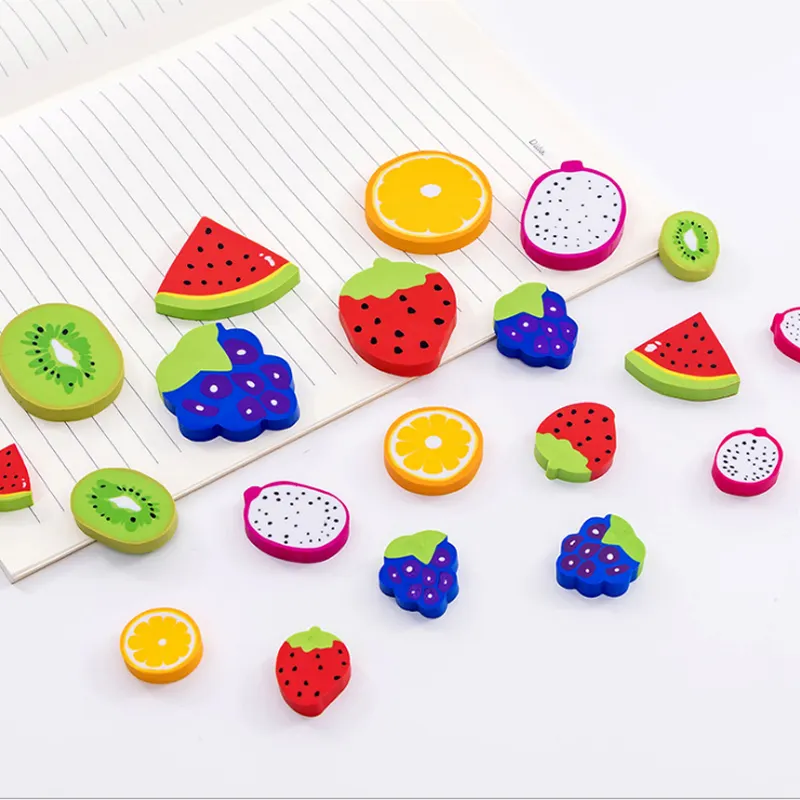 Kleine Leuke Kawaii Fruit Oranje Eraser Willekeurige Rubber Student Gift Prijs School Kantoorbenodigdheden Materiaal Escolar