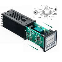 PSLT REX-C100 Pengontrol Suhu Digital Cerdas Layar LED 220V AC 48x48 Layar Sentuh Otomatis Penuh Buatan China untuk