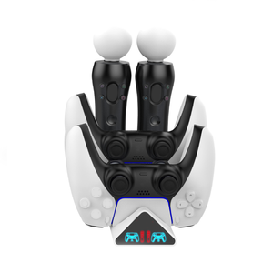 Base de estación de carga multifunción 4 en 1 para <span class=keywords><strong>Play</strong></span> Station <span class=keywords><strong>5</strong></span> para controlador inalámbrico PS5 y para <span class=keywords><strong>cargador</strong></span> de controlador PS MOVE - Product Image 6